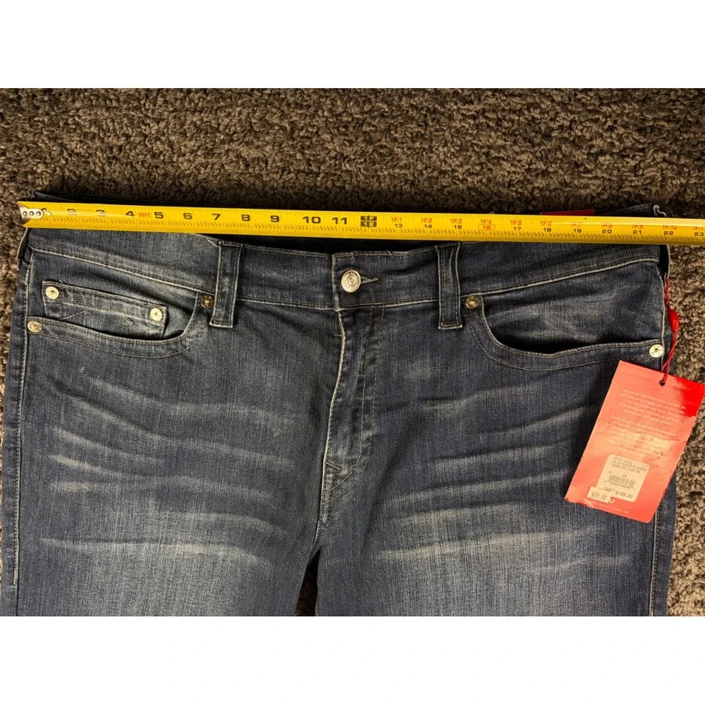 True Religion Geno Relaxed Slim Jeans Blue Hunnids Mens 42 103283 Denim NEW